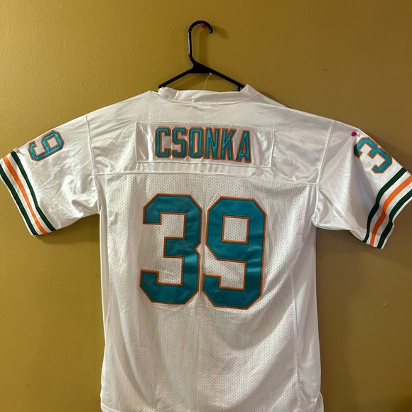 Miami Dolphins Vintage Larry Csonka Jersey #39 Mens Size 48 Color White - Picture 1 of 2